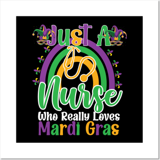 Just A Nurse Who Really Loves Mardi Gras remboow Posters and Art